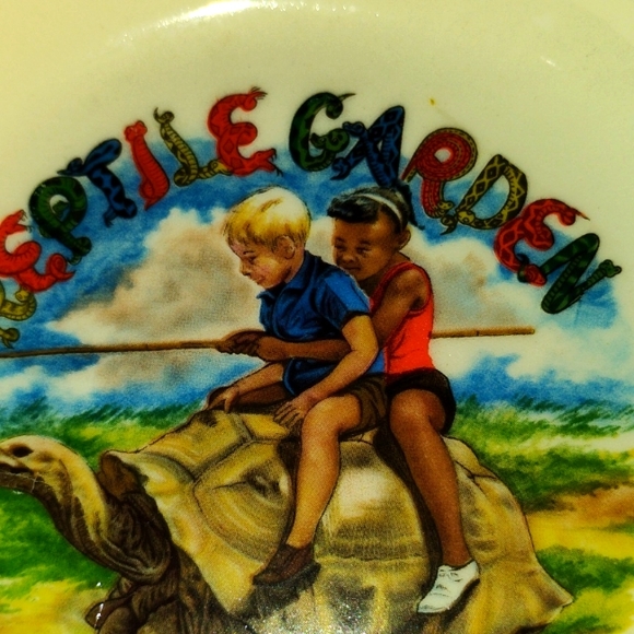 🐢  Vintage REPTILE GARDENS SOUTH DAKOTA Plate Miniature PLATE 4 1/2" - Picture 2 of 16